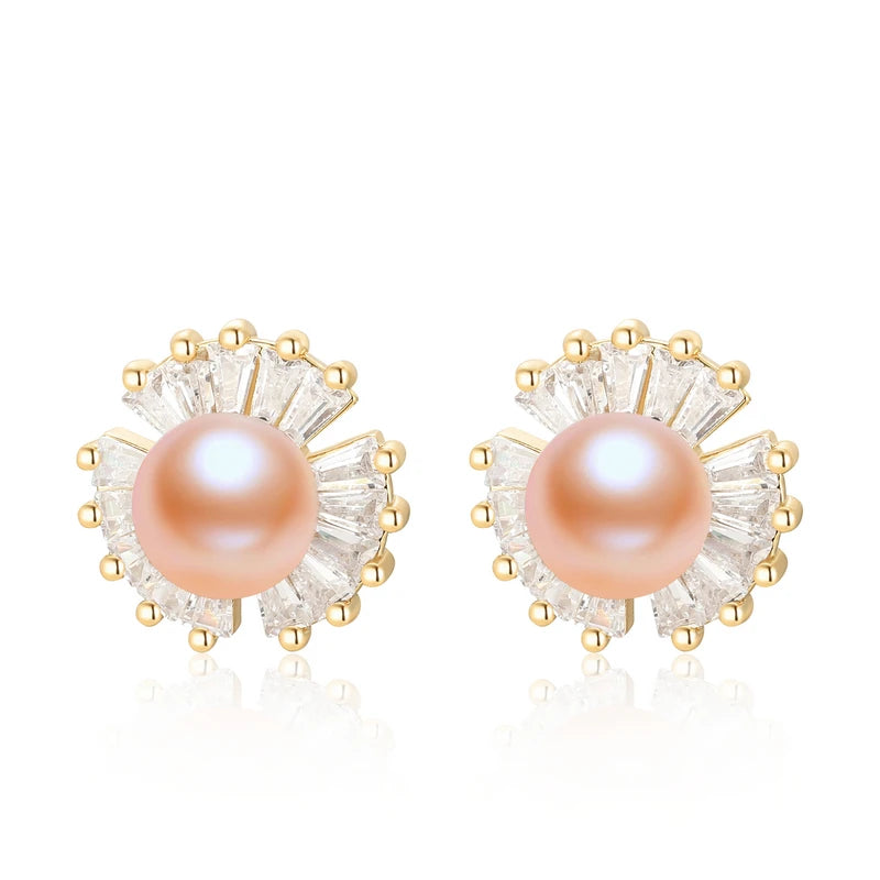Real Natural Freshwater Pearl Earrings