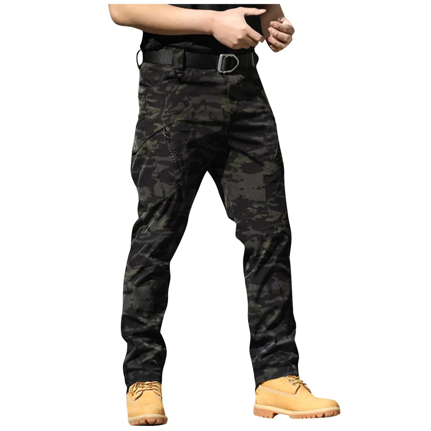 Outdoor Stretch Water-Resistant Hiking and Wear-Resistant Camouflage Pants