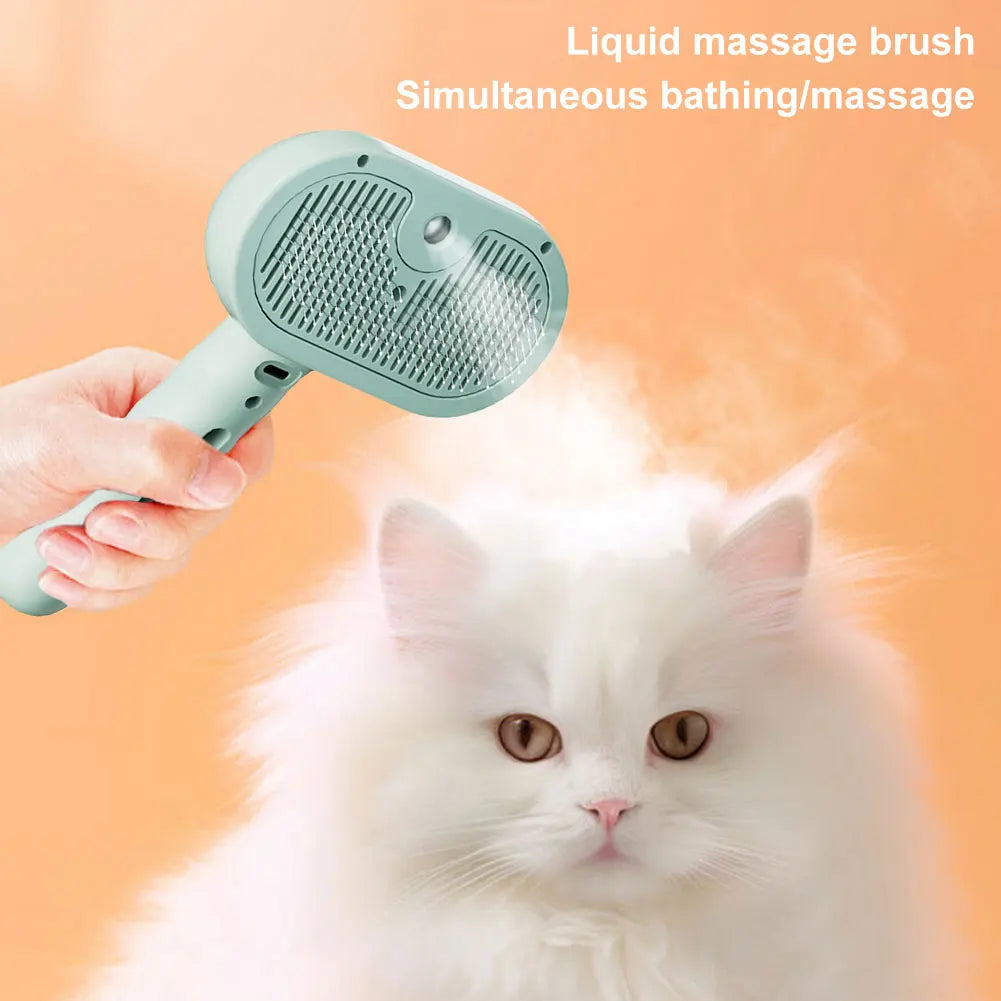 3 in 1 Cat Steam Brush Rechargeable Pet Hair Cleaning Brush Comb for Shedding & Grooming