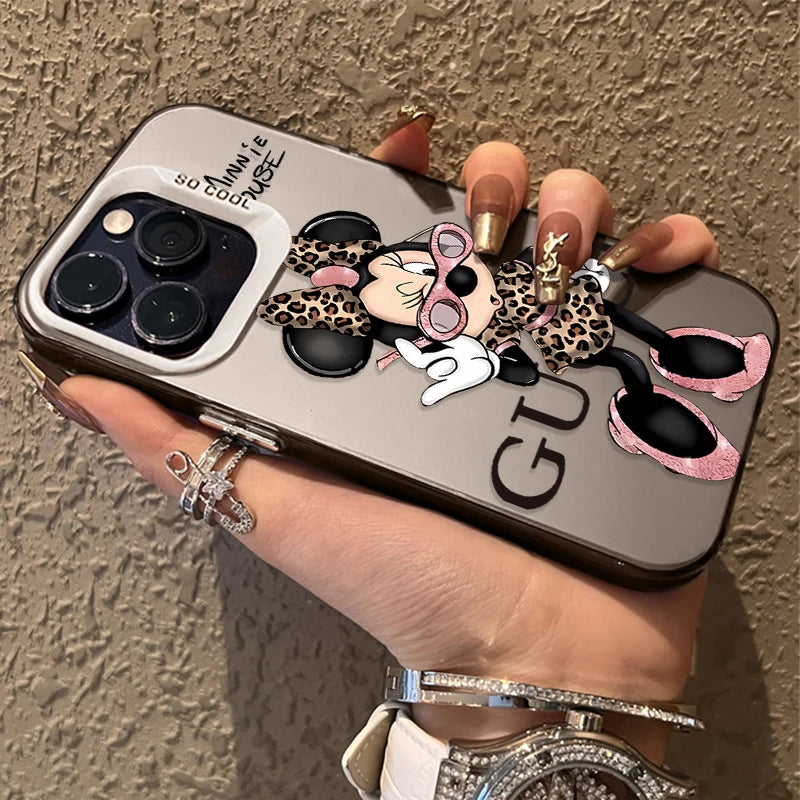 Disney Minnie Cute Creative Hard Phone Case for iPhone 17 16 15 14 13 12 11 Pro Max Plus 17 Air 16E X XR XS Max Shockproof Cover