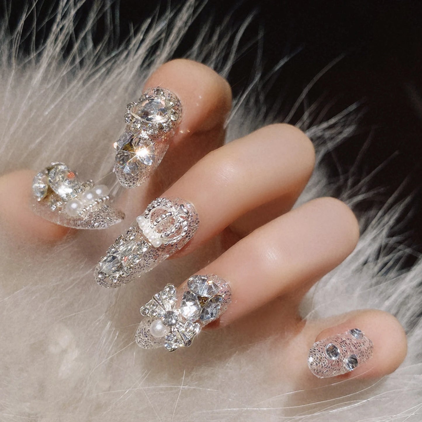 Almond French Style White Edge Fake Nails