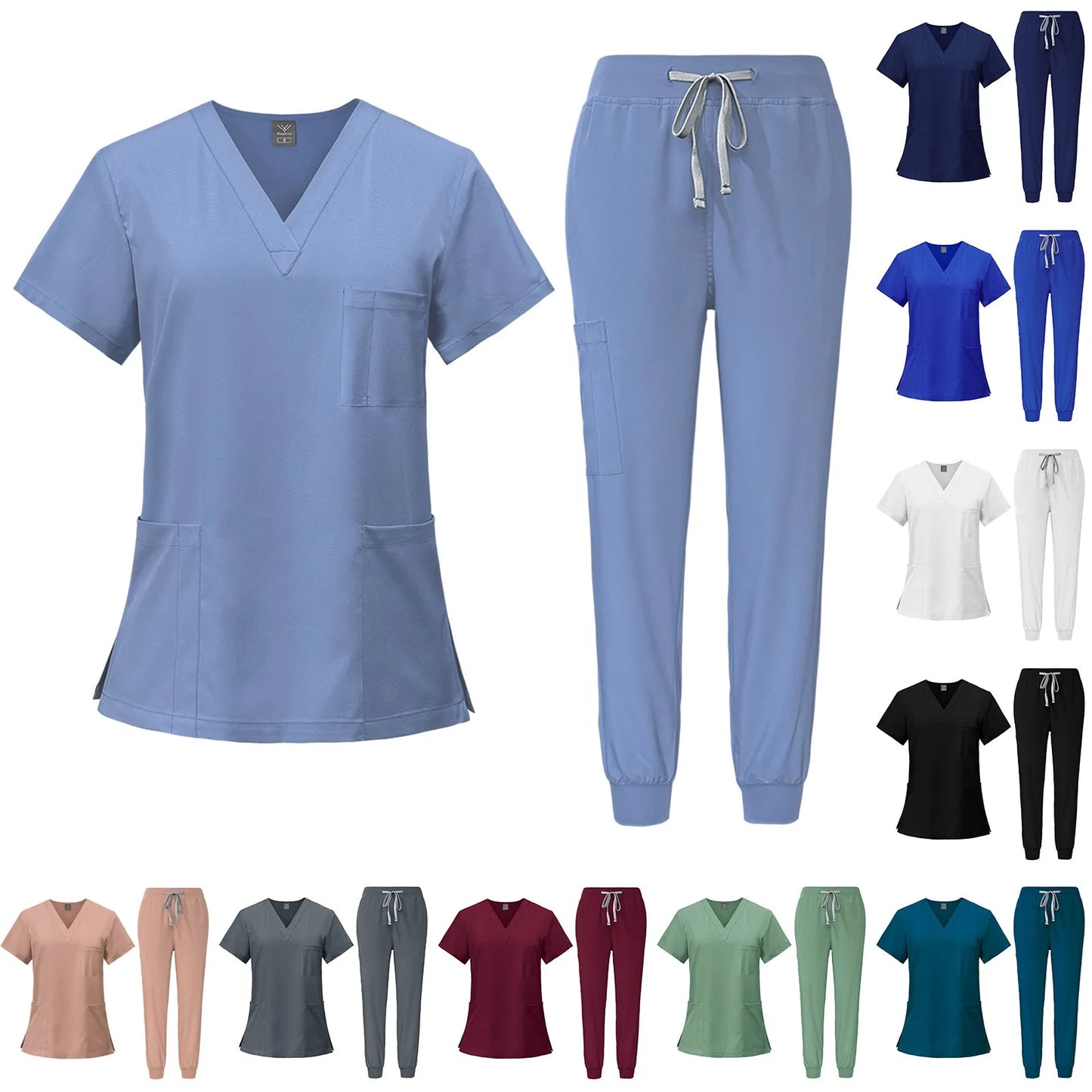 Medical Nurse Uniform 2Piece Workwear Medical Scrubs Set Hospital Uniform Surgery Dentist Overalls Spa Clinical Beauty Work Wear