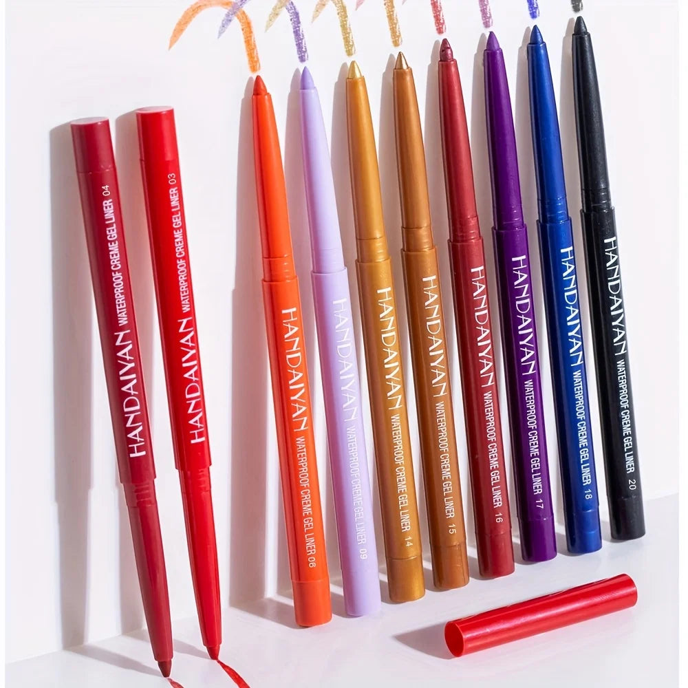 6-Piece Retractable Eyeliner Pencil Set – Waterproof & Smudge-Proof Gel Liners, Colorful Long-Lasting Eye Makeup Kit