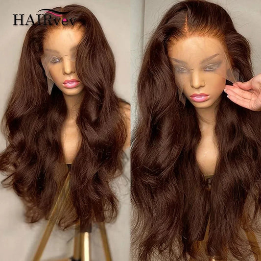Chocolate Brown Lace Front Wig, Brazilian, Pre Plucked