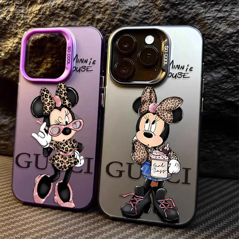 Disney Minnie Cute Creative Hard Phone Case for iPhone 17 16 15 14 13 12 11 Pro Max Plus 17 Air 16E X XR XS Max Shockproof Cover
