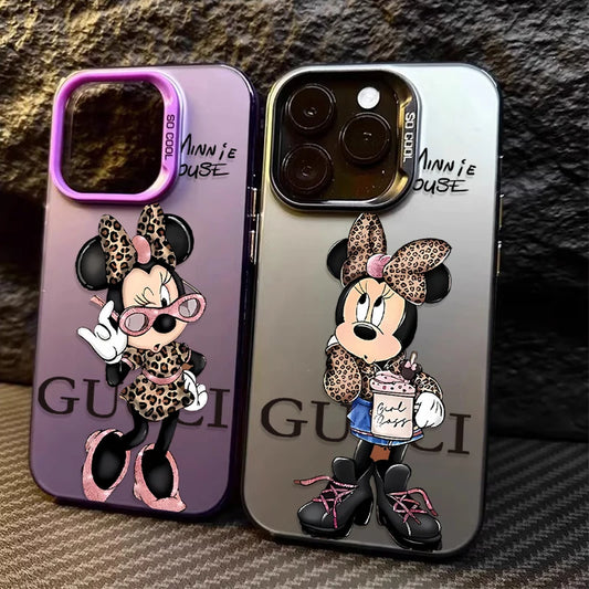 Disney Minnie Cute Creative Hard Phone Case for iPhone 17 16 15 14 13 12 11 Pro Max Plus 17 Air 16E X XR XS Max Shockproof Cover