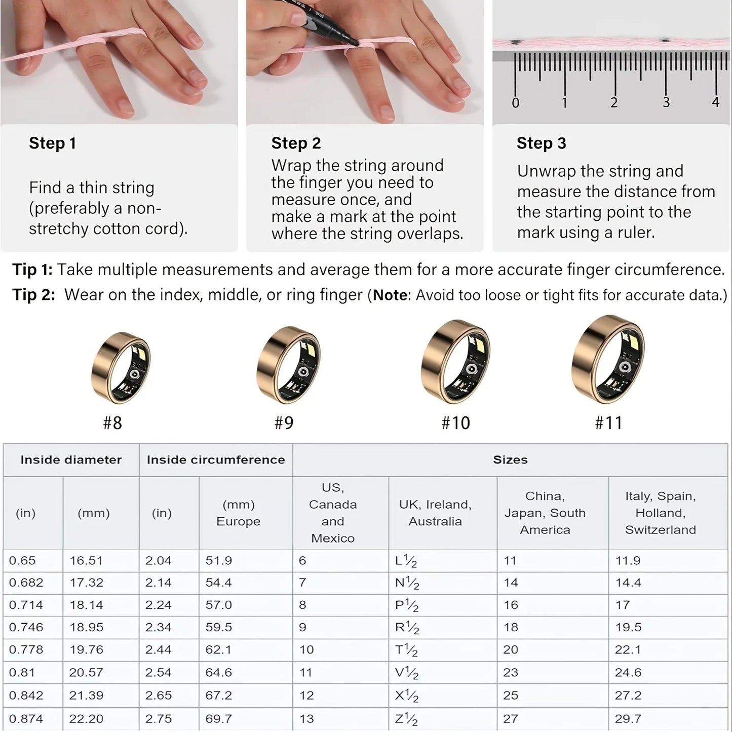 Smart ring, sleep tracking, motion monitoring, compatible with iPhone and Android, smart gift suitable for women and men