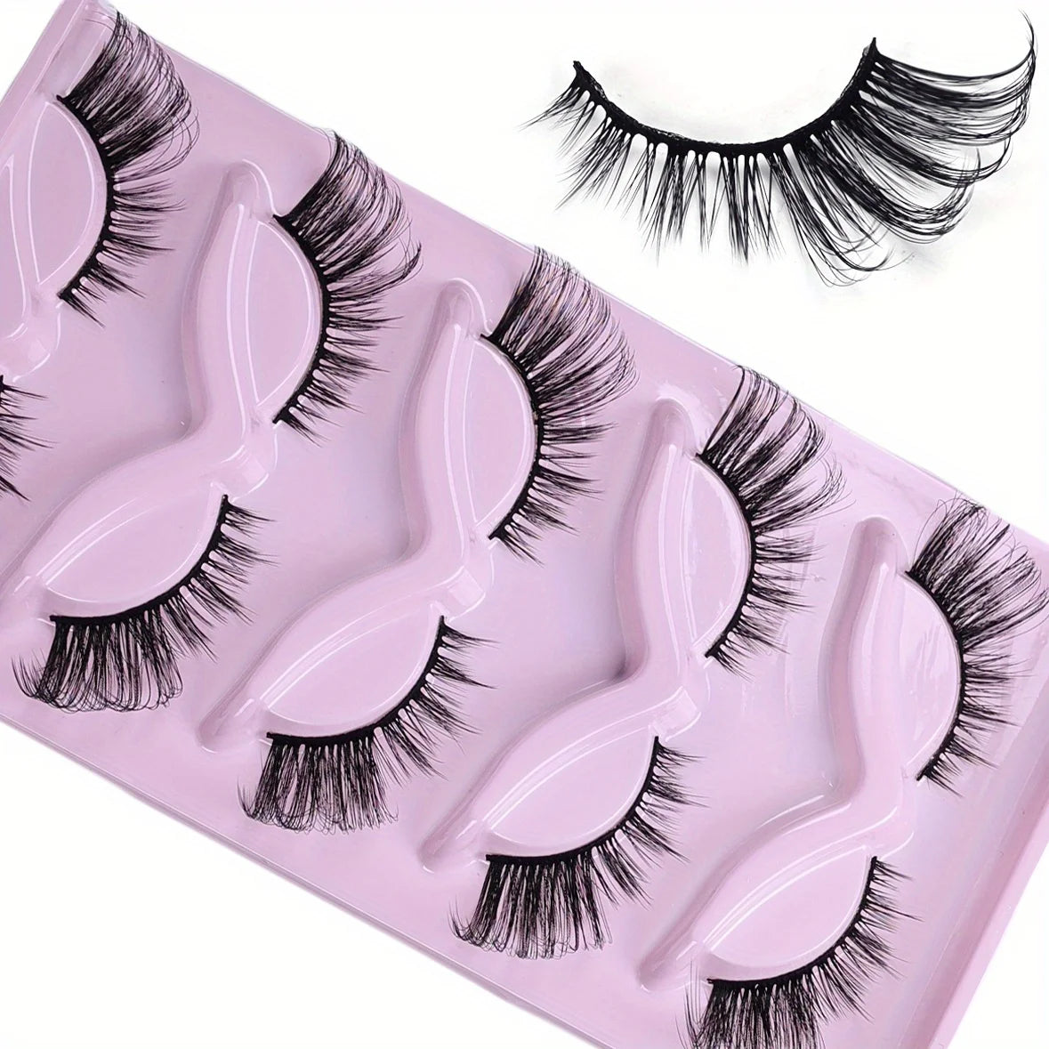 45Pairs/9Pack Cat Eye Lashes Elongated Strip Thick False Eyelashes
