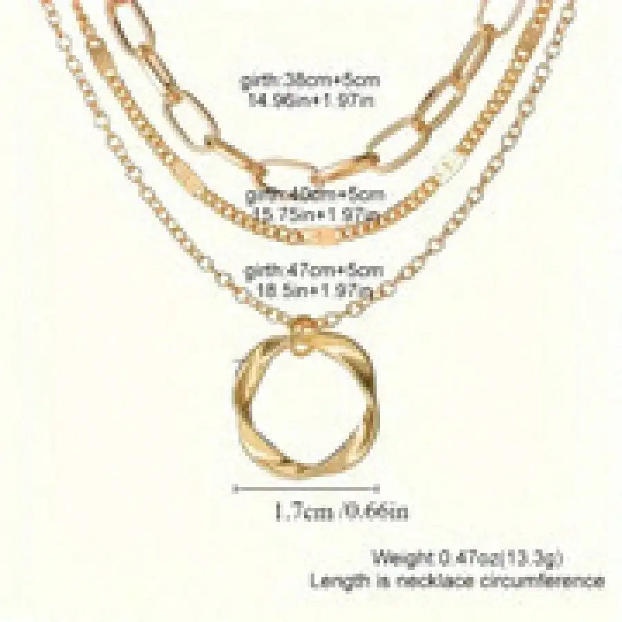 925 Silver Multilayer Necklace-Elegant Round Pendant For Women