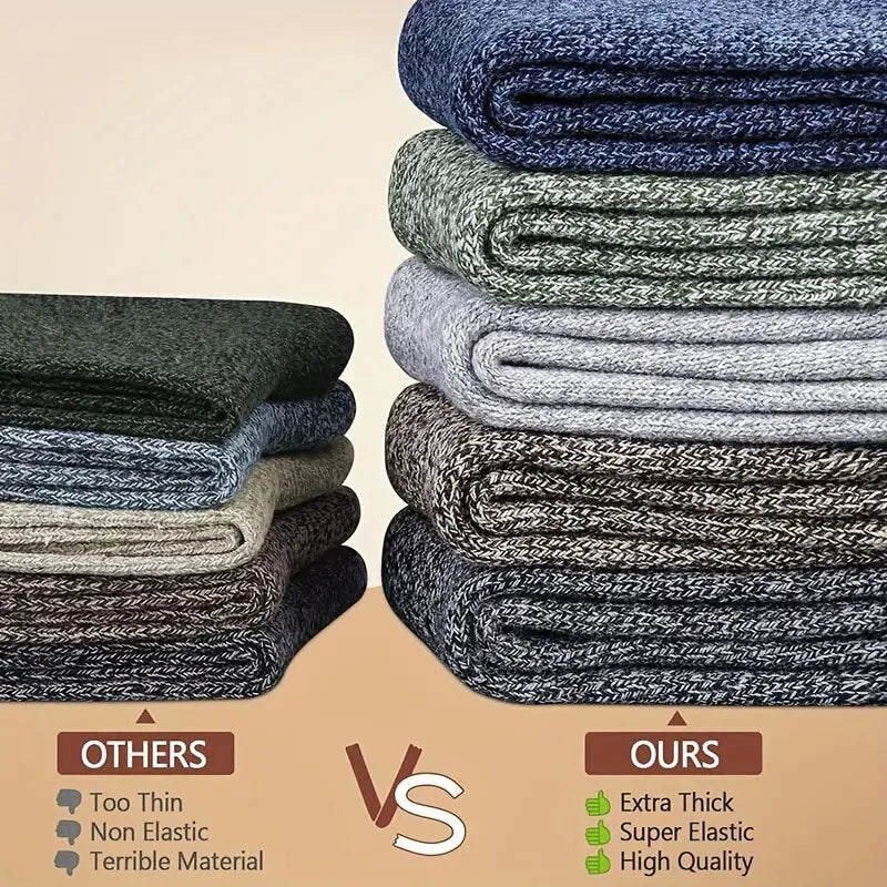 3 Pairs Winter Thick Towel Men's Socks, Outdoor Sports Long Socks Cold Resistant Frost Proof