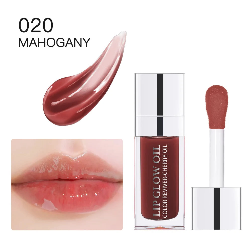 Crystal Jelly Lip Glow Oil 6ml Moisturizing Plumping Lip Gloss, Sexy Plump Lip Glow Oil Tinted Lips.