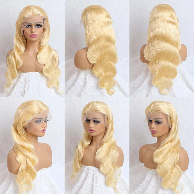 360 Lace Frontal Wig 613 Blonde, 13x4 13x6 Body Wave Preplucked Brazilian Human Hair Wigs 30 32 46 Inch