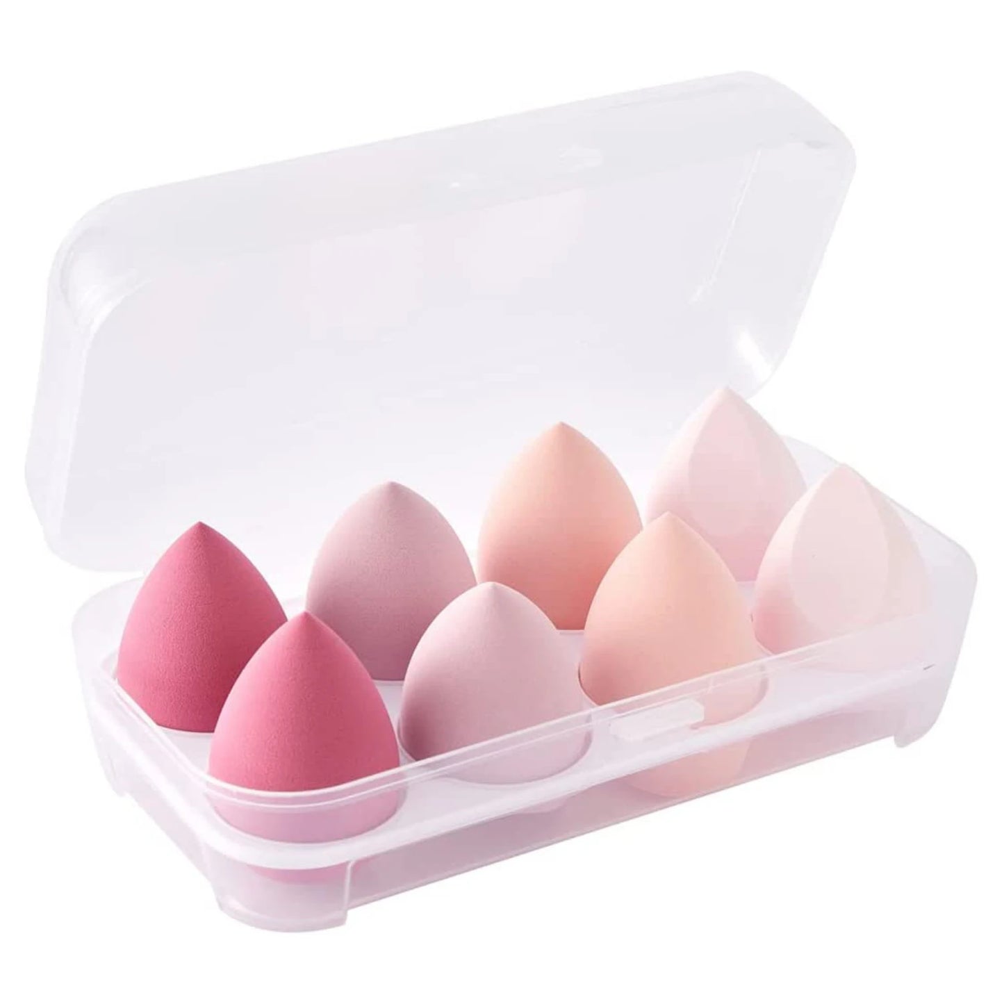 Makeup blending sponges - 8 Pcs set of high-quality cosmetic beauty eggs for flawless foundation application with powder and crete