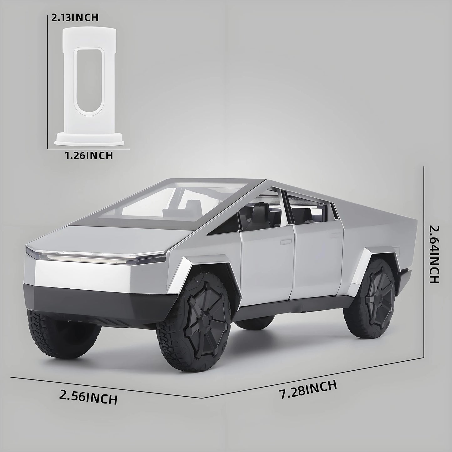 1:32 Cyber truck Pickup Toy, Alloy Off-road, Die-cast Metal Model Sound and Light Return for Children.