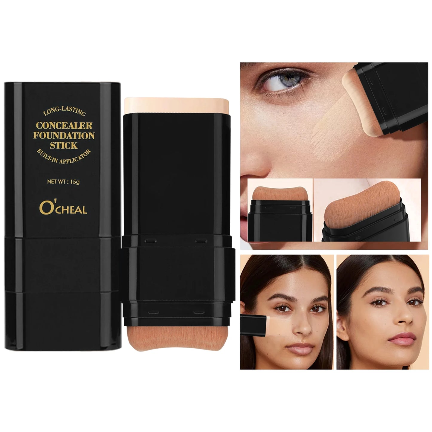 O'Cheal Two-In-One Concealer Foundation Stick Facial Matte, Waterproof Bronzer Contouring Moisturizing Makeup Cream