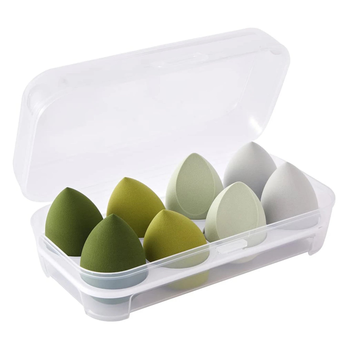 Makeup blending sponges - 8 Pcs set of high-quality cosmetic beauty eggs for flawless foundation application with powder and crete