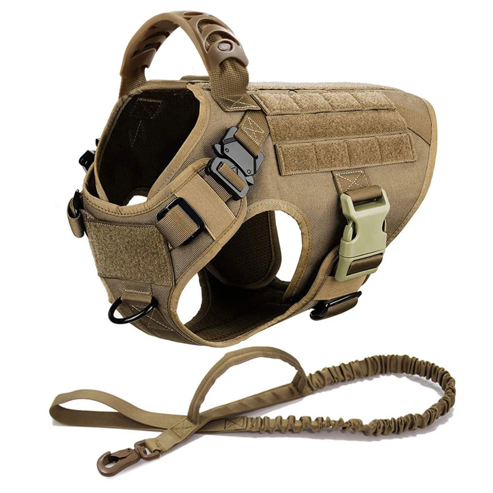 Large Dog Harness and Leash Set Pet German Shepherd and Malinois Training Walking Vest, Dog Harness and Collar for Medium and Large Dogs