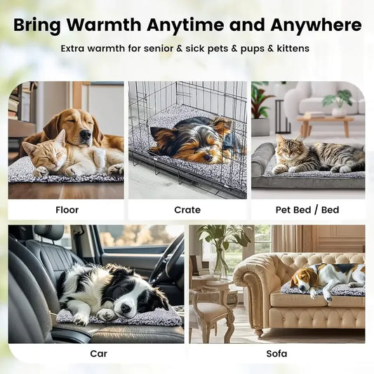 Winter Self-Heating Pet Pad Blanket for Dogs/Cats, No Electricity Thermal Mat with Anti-Slip Bottom, Warm Cushion for Puppy/Kitten