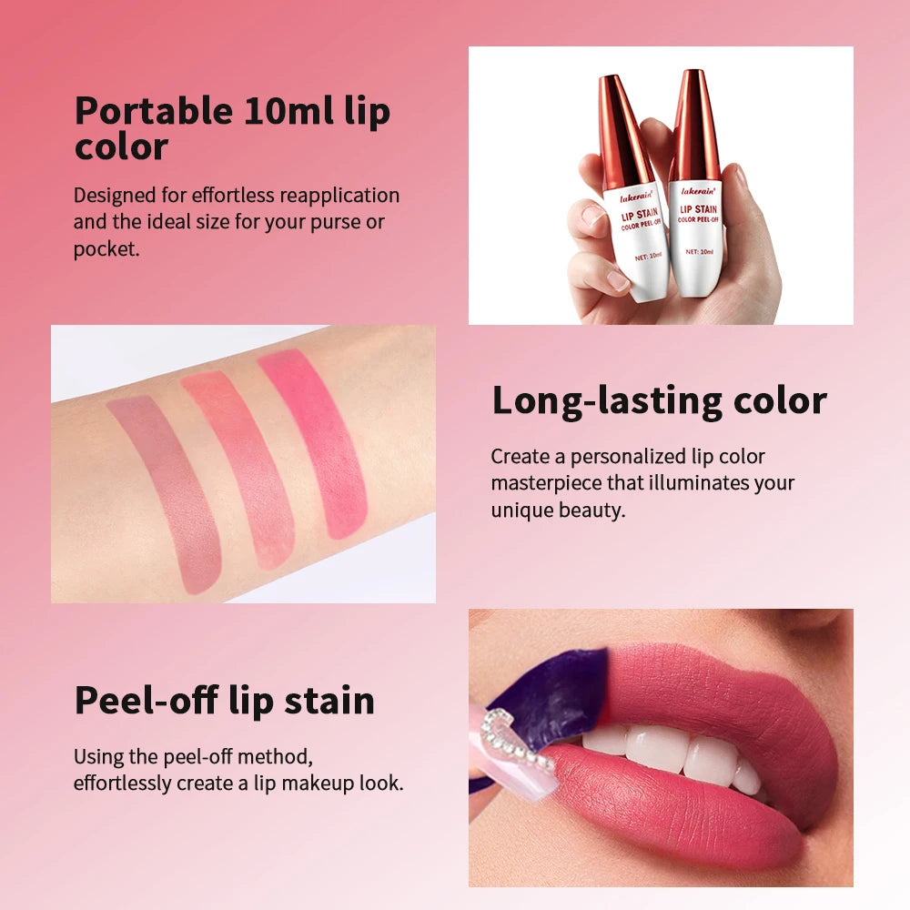 Peel Off Lip Gloss, Matte Natural Mist Lip Tinted, Waterproof Long Lasting Lipstick, Tear Contour Stain Cosmetic