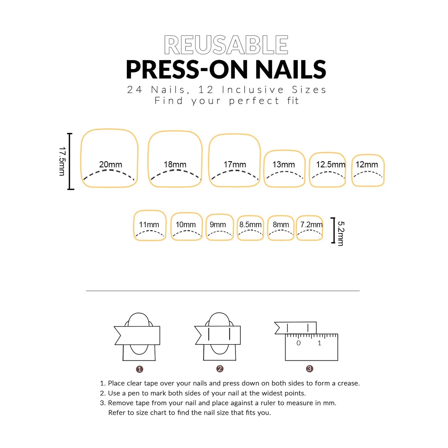 French Press on Toenails Tips Stacked Faux Diamonds Stick