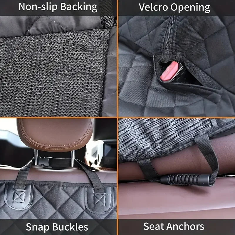 Advanced Pet Car Seat Cushion, Rear Seat Car Seat Cover, Waterproof, Anti-Slip, Suitable for Most Cars, Trucks, SUVs, Color Black