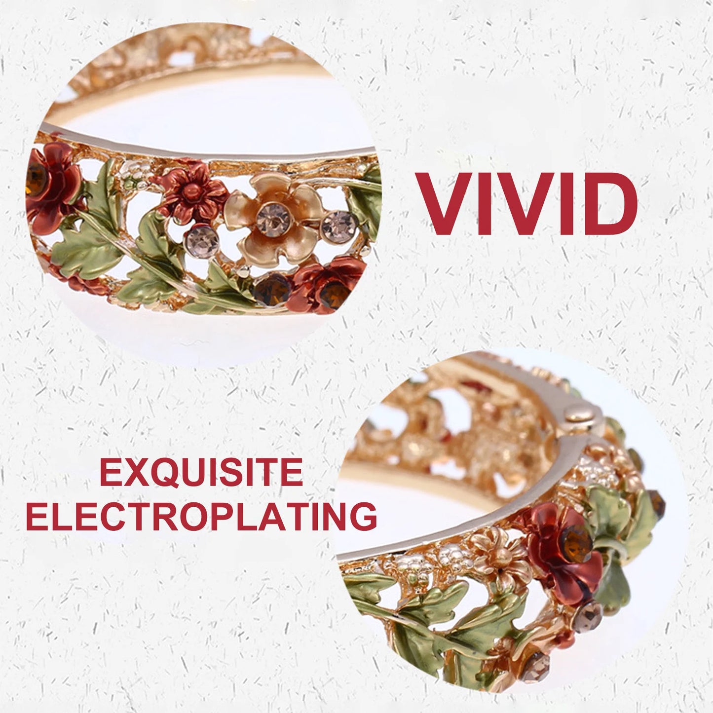 Ethnic Style Bracelets for Women Hallow Out Charm Flower Bangles