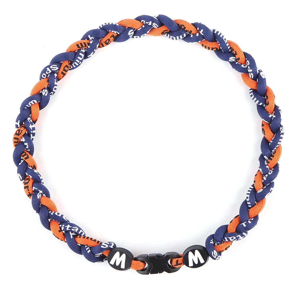 Baseball Necklace Three Braided Rope Necklace for Teenager Baseball Sports Team
