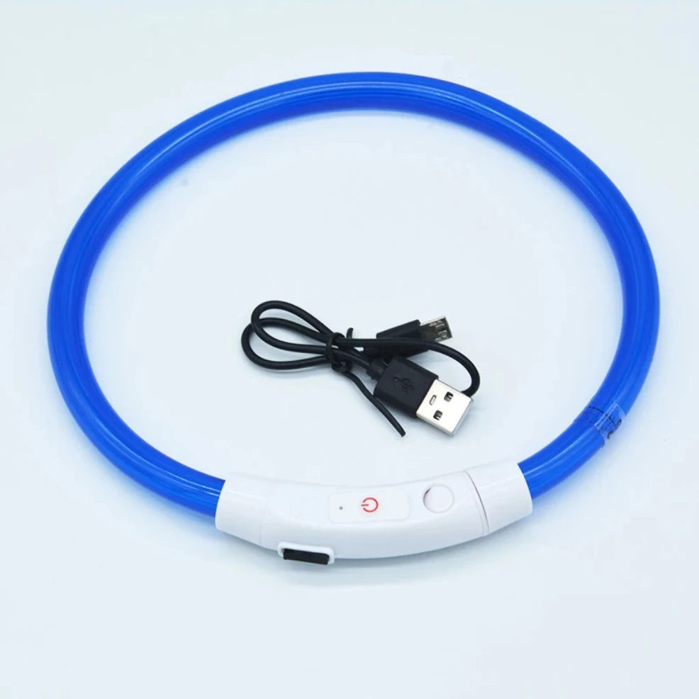 40/50/70cm Size customizable New Dog Luminous Collar, Bright Dog Collar, Glowing Led Light Dog Collar, Light Night Safety