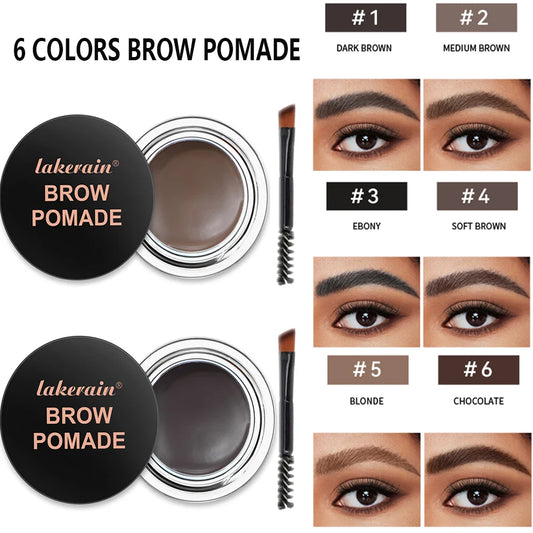 Long-lasting Eyebrow Enhancers Makeup, 6 Colors Waterproof 3D Natural Eyebrow Pomade Eyebrow Gel with Brush, Professional Makeup