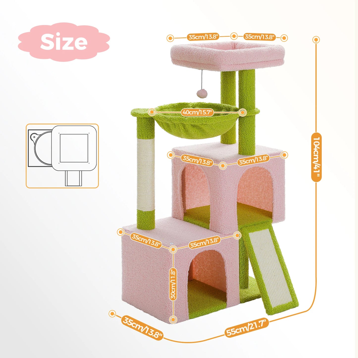 Large Cat Tree for Indoor Cats Multi-Level Cat Tower with Spacious Condos Sisal Scratching Pad