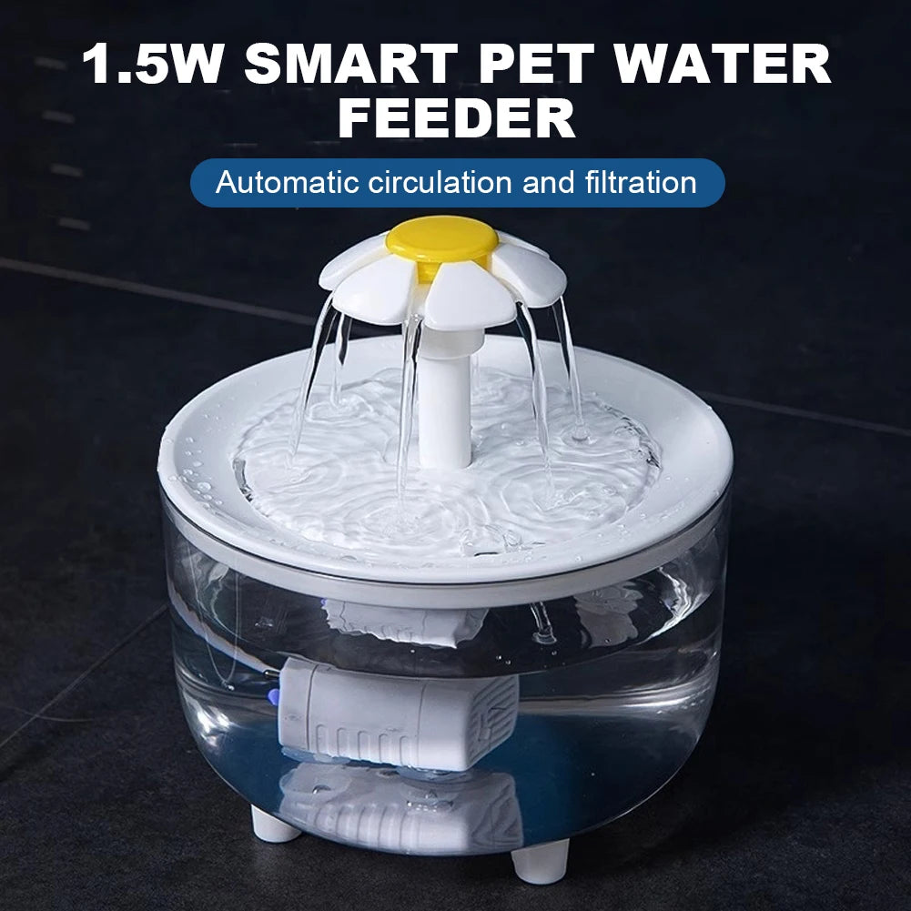 1200ml Pet Drinking Dispenser Drinker USB Cats Water Filter Auto Filter