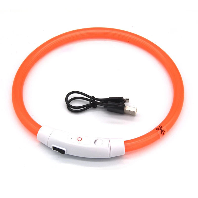 40/50/70cm Size customizable New Dog Luminous Collar, Bright Dog Collar, Glowing Led Light Dog Collar, Light Night Safety