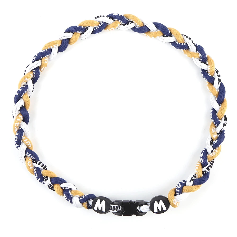 Baseball Necklace Three Braided Rope Necklace for Teenager Baseball Sports Team