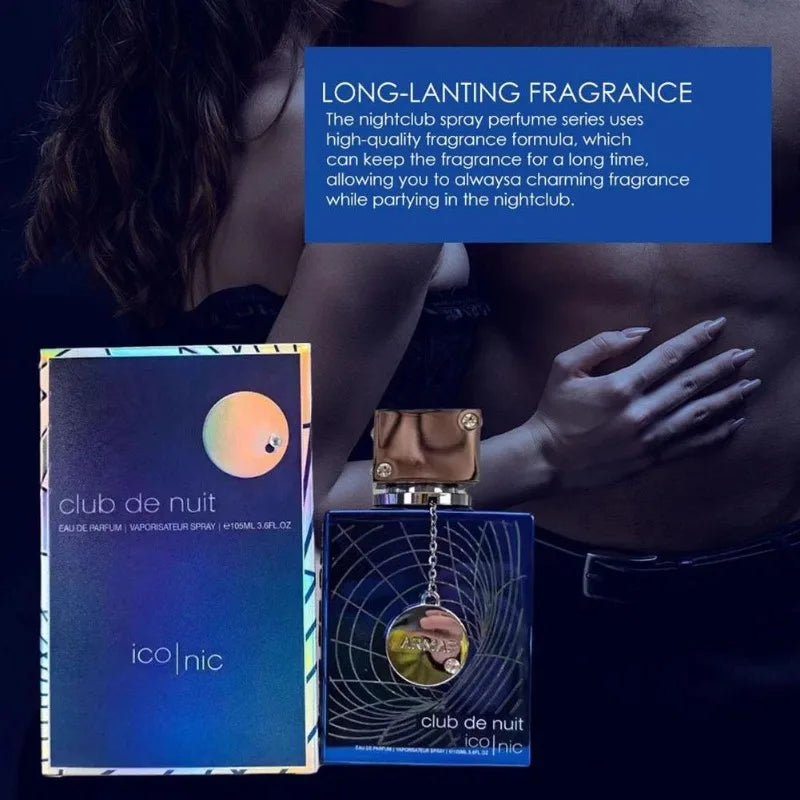Armaf Club de Nuit Blue Iconic Eau de Parfum 105ml, Original Arab Perfumes, Lasting Fresh Pheromone Perfume Cologne for Men