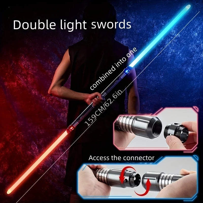 15-color 2-in-1 Metal Gravity Sensing Light up Saber Toy Sword, Light sword Upgraded Version, Party Glow Sword