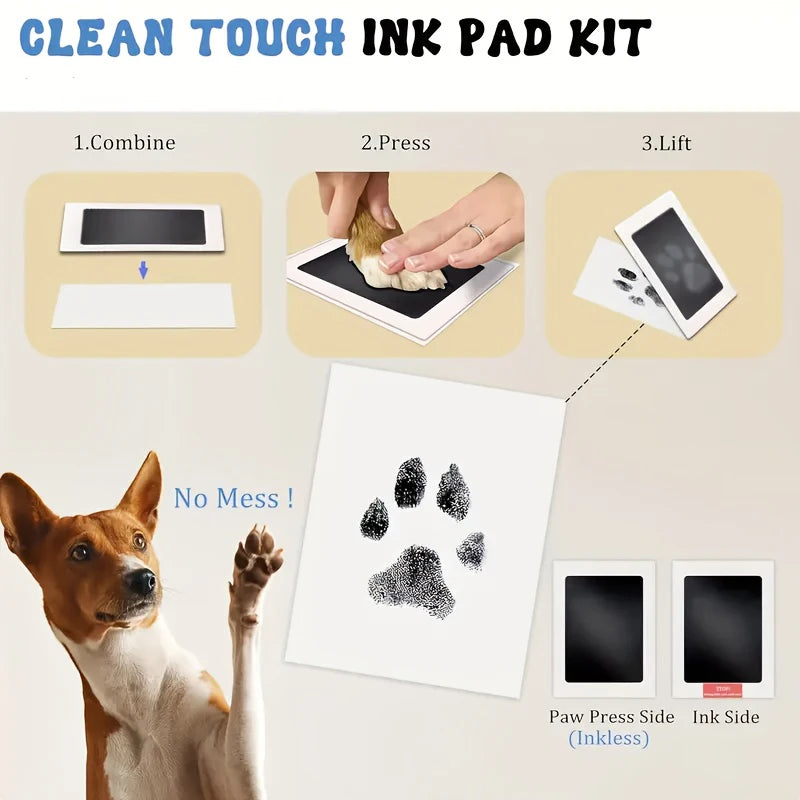 Pet Paw Print Commemorative Ink Pad, og or Cat Pet Owner Keepsake, DIY Inkless Handprints and Pet Pawprint Impression Making Kit