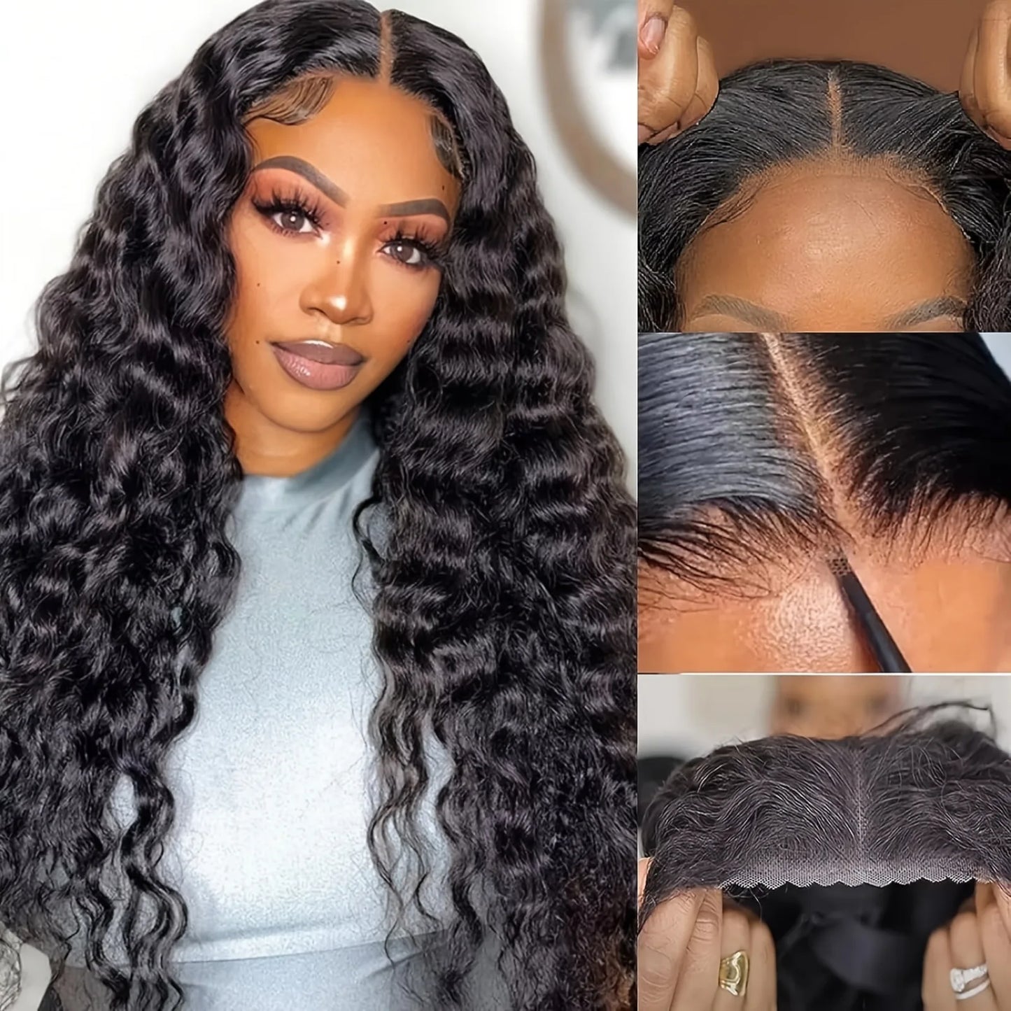 200% Density 40 Inch Glueless, Put On and Go, 5x5 Lace Closure Deep Wave 13x4 3x6, No Glue Needed Ready To Go Human Hair Wig