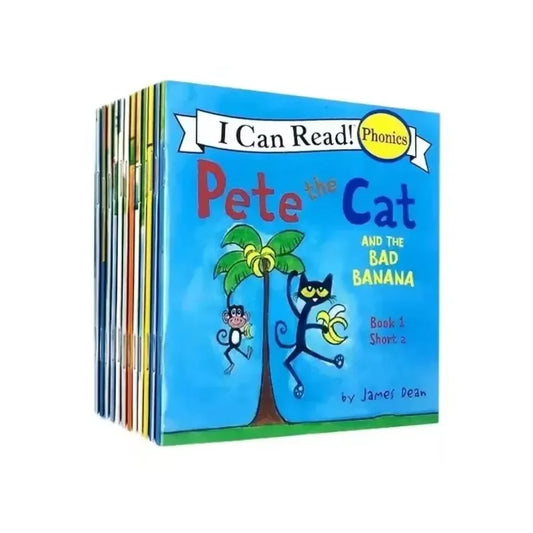 12 Books/Set I Can Read Pete, The Cat English Picture Books, Children's Story Book, Early Educational Pocket Reading Book