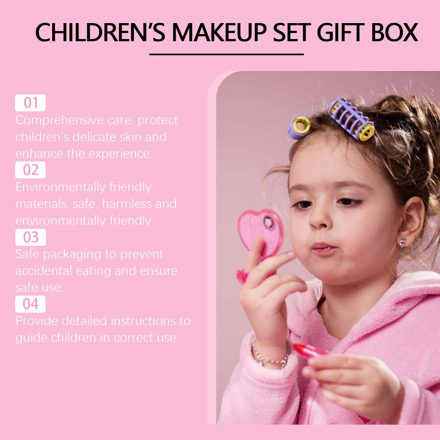 Christmas Gift Children's Makeup Gift Box, Safe and Non-toxic, Princess Makeup Toy Set, Girl's Lipstick & Eyeshadow Makeup Set.