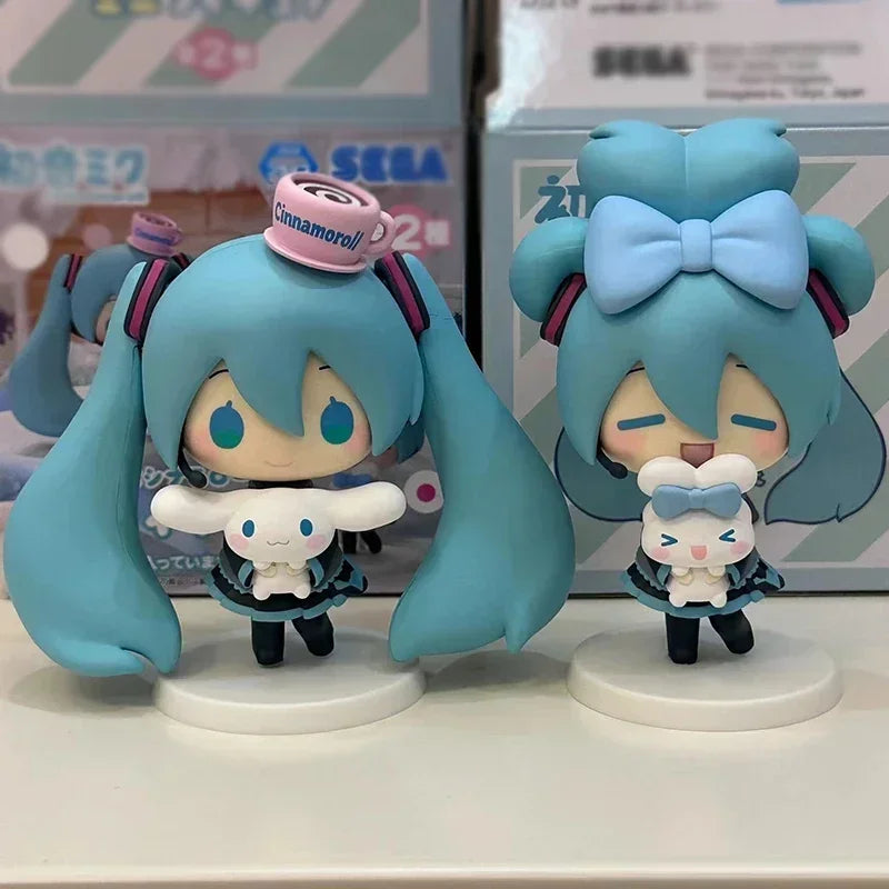 Anime Hatsune Miku Figure Cinnamoroll Figures, Miku Kawaii Action Figurine Q-version, Doll Model PVC Desktop Decoration Toys