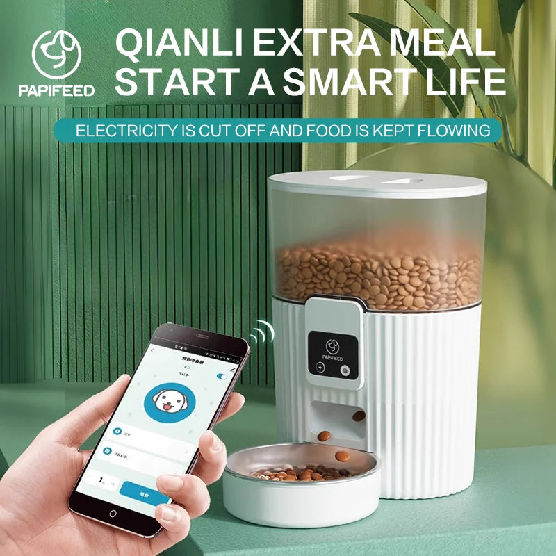 PAPIFEED cat automatic feeder dog fixed feeding machine Wi-Fi remote smart pet food dispenser