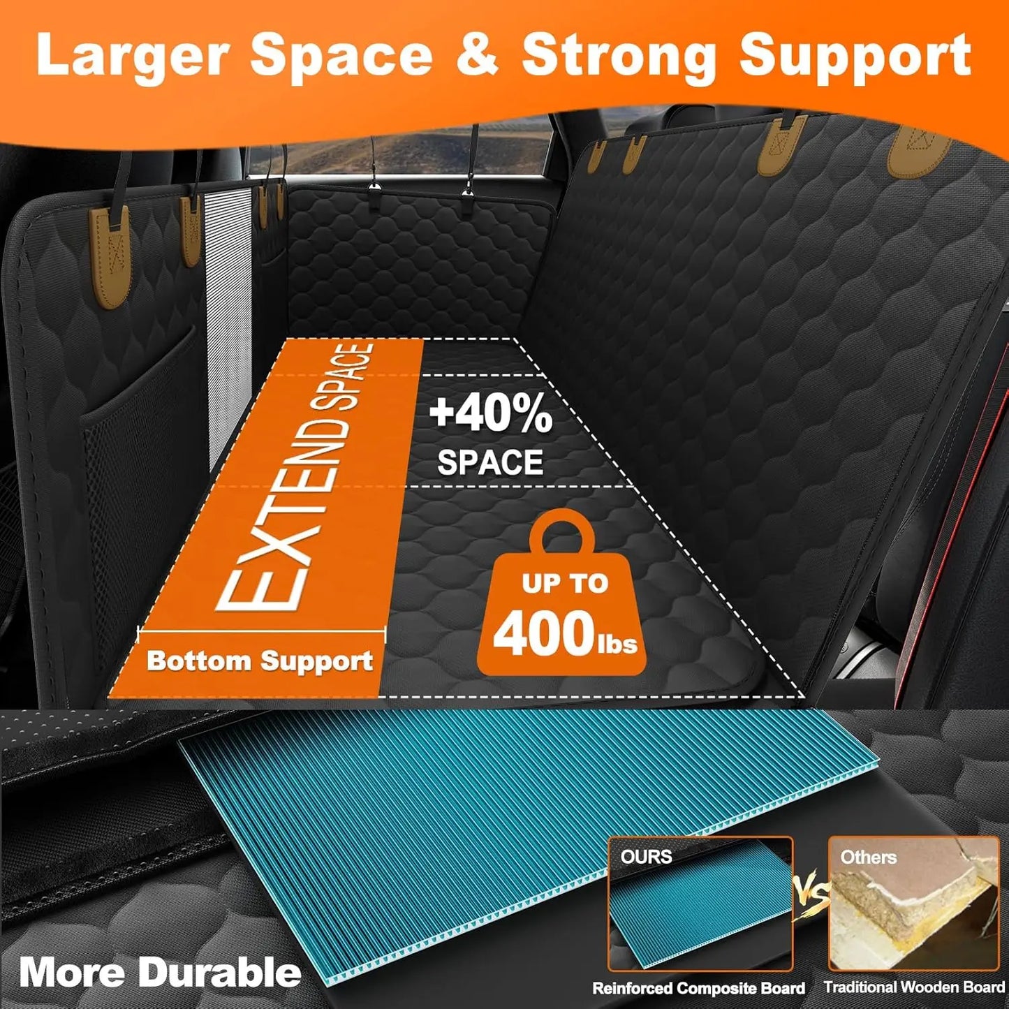 Waterproof Pet Travel Accessories Foldable Dog Car Seat, Car Pet Seat Safety Hammock, Trunk Mat Car Rear Back Seat Protector