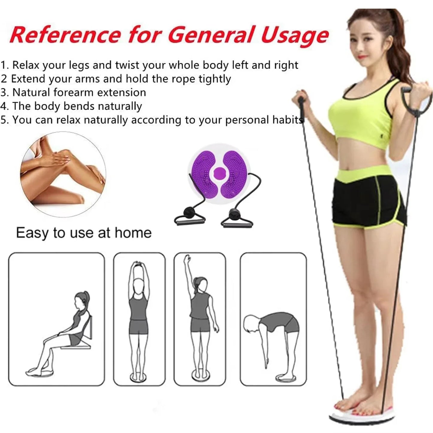 Exercise Waist Twisting Disc, Foot Massage Waist Torsion Disc Fitness Equipment, Portable Magnetic Tension Waist Twisting Machine