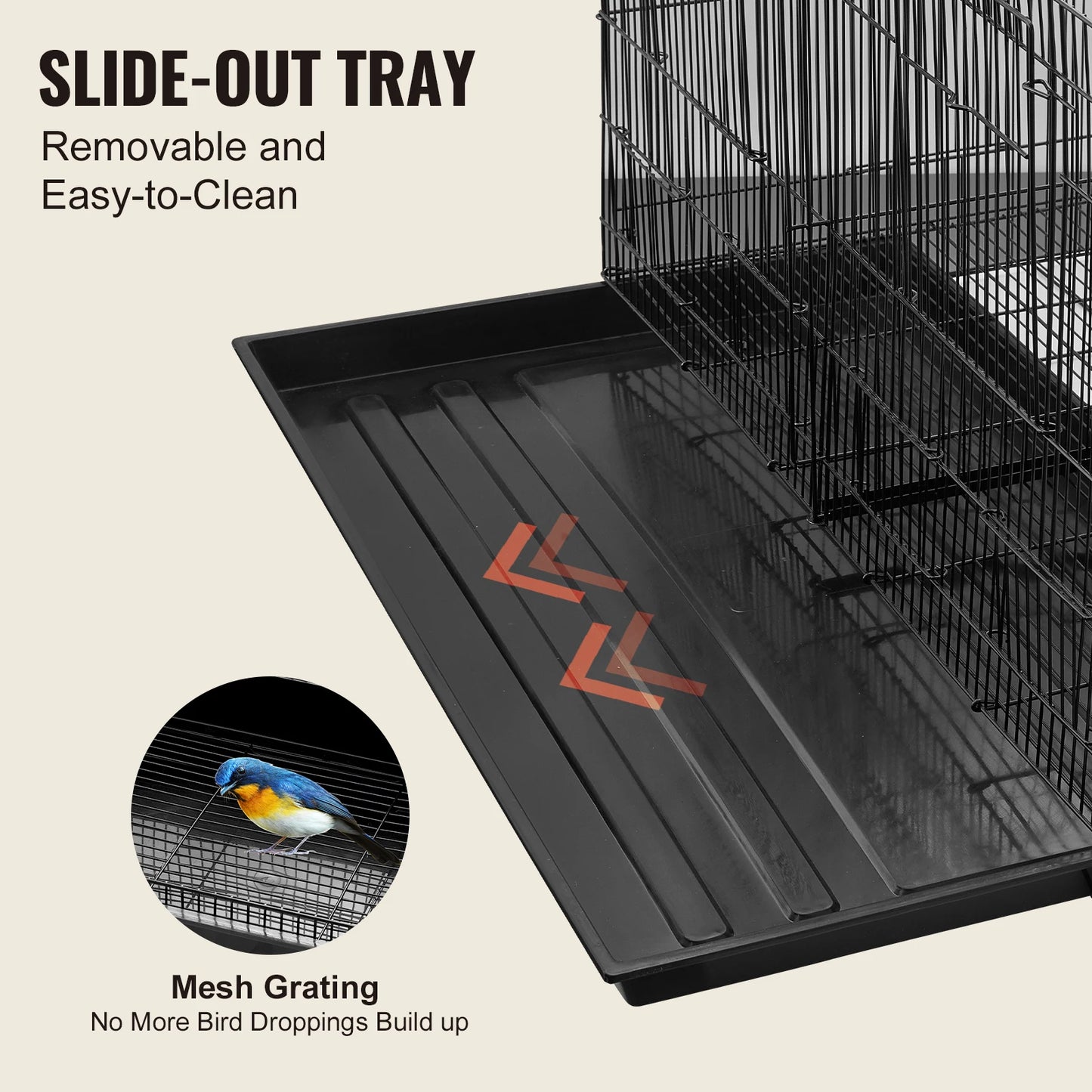 SucceBuy 30In Flight Bird Cage, Stackable Divided Small Animal Cage for all kinds of Birds, Pet Travel Bird Cage with Handle and Perch.