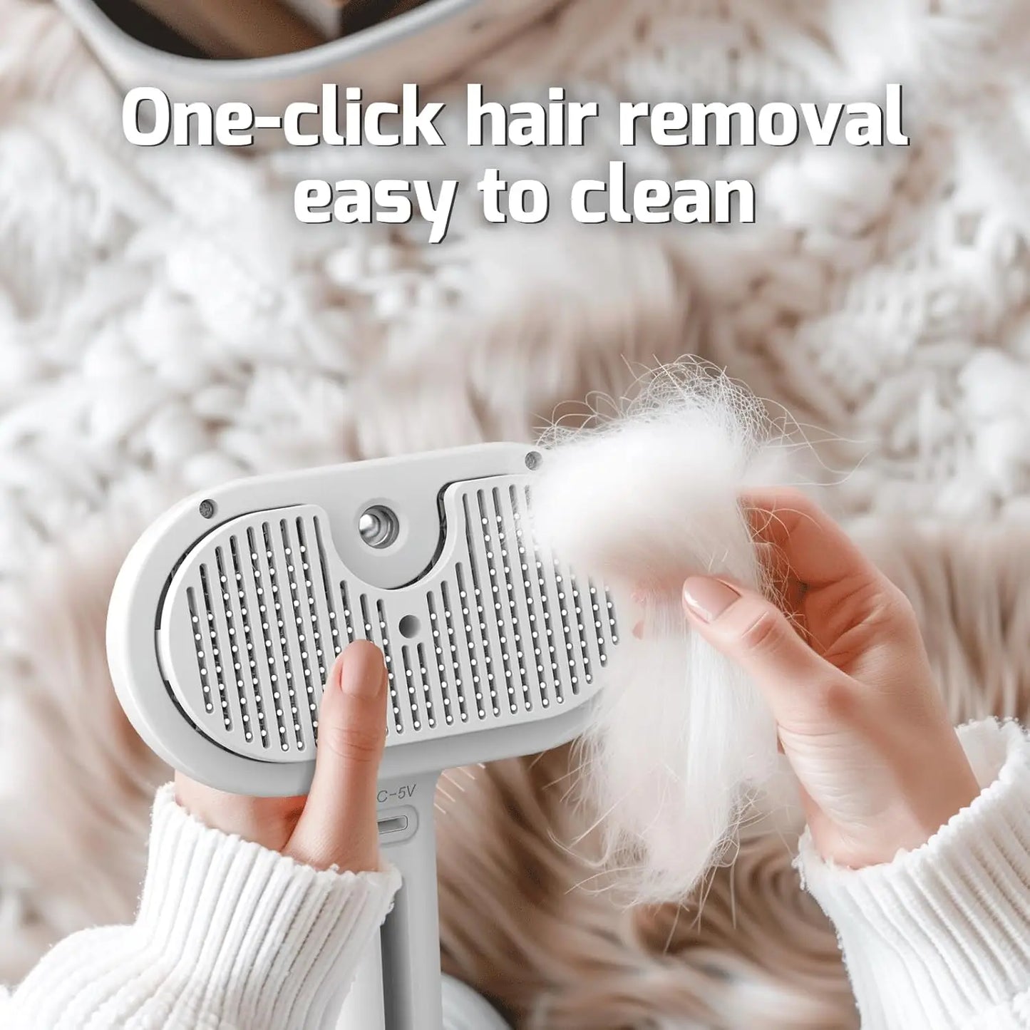 Pet Spray Hair Comb, Pet Hair Remover Cleaning Brush, Cats' Grooming & Dog Accessories Tool, Dematting Water Mist Humidifier Comb.