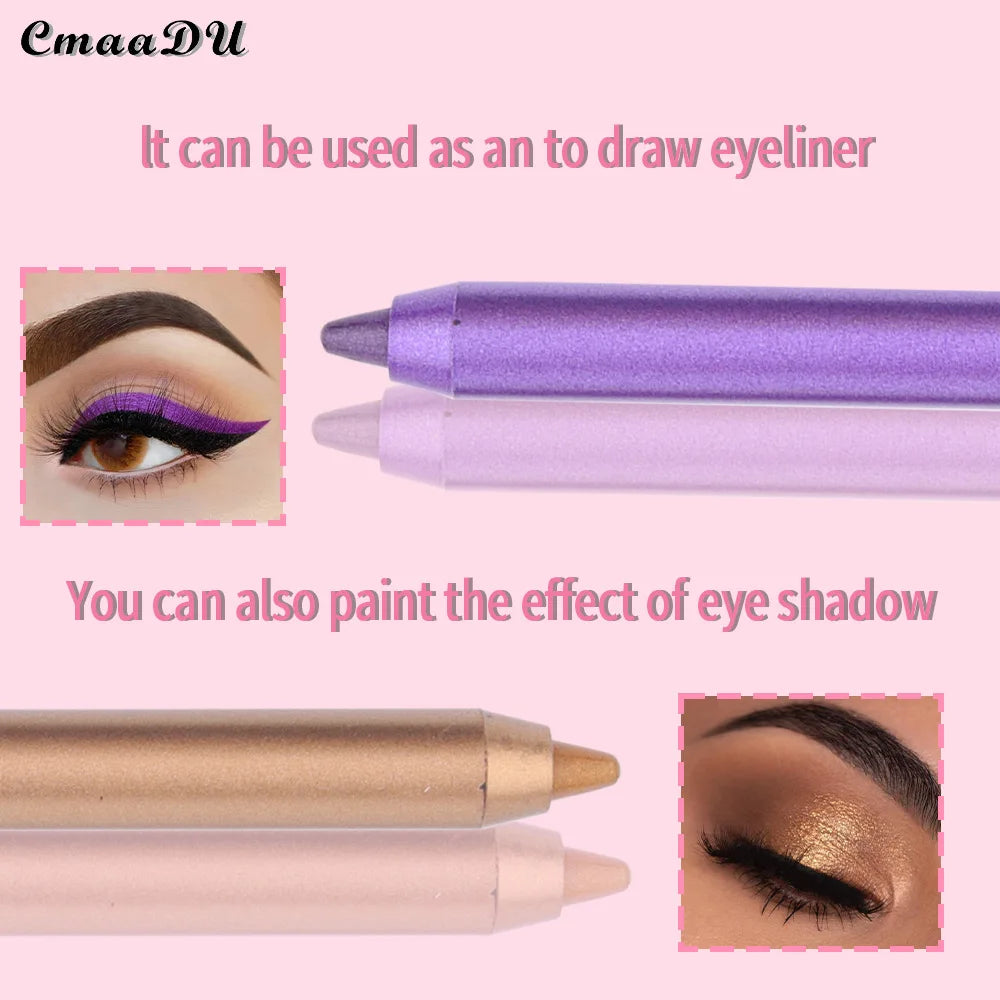 Waterproof Eyeliner Pencil Set, A Combination of Multiple Colors, Shimmering Multi-Color Eyeshadow