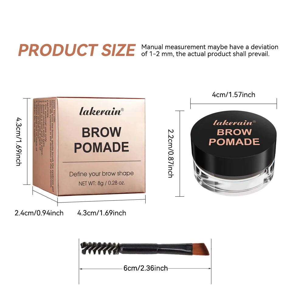 Long-lasting Eyebrow Enhancers Makeup, 6 Colors Waterproof 3D Natural Eyebrow Pomade Eyebrow Gel with Brush, Professional Makeup