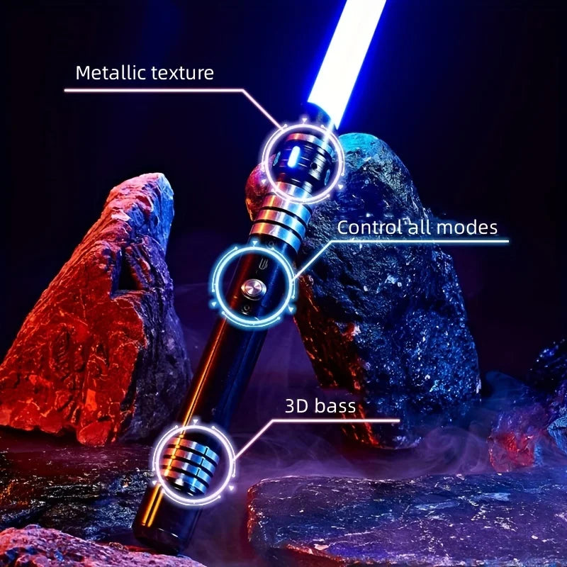 15-color 2-in-1 Metal Gravity Sensing Light up Saber Toy Sword, Light sword Upgraded Version, Party Glow Sword