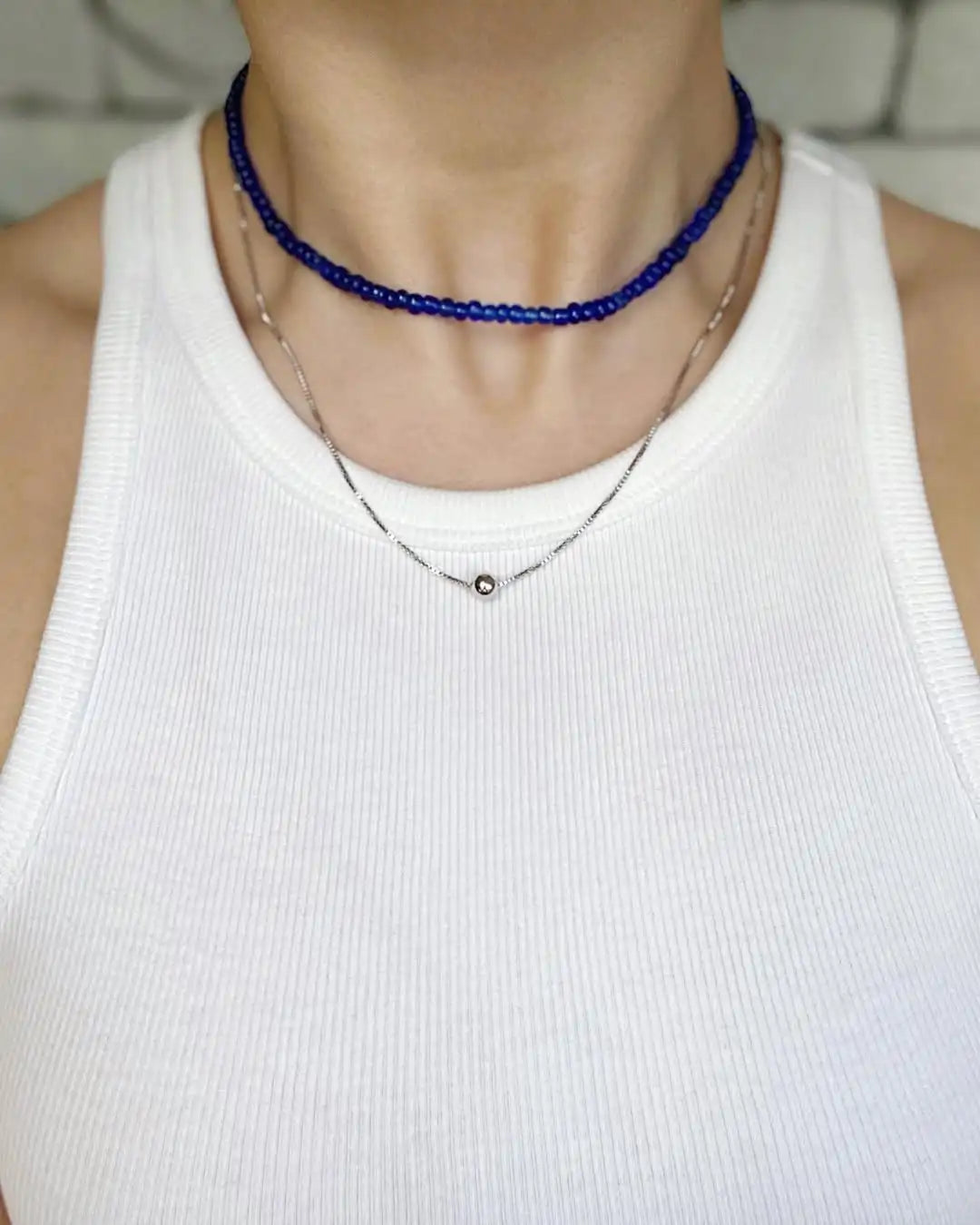Sterling Silver Ball Necklace, Solid 925 Silver Chain 16 "+2 "Adjustable jewelry