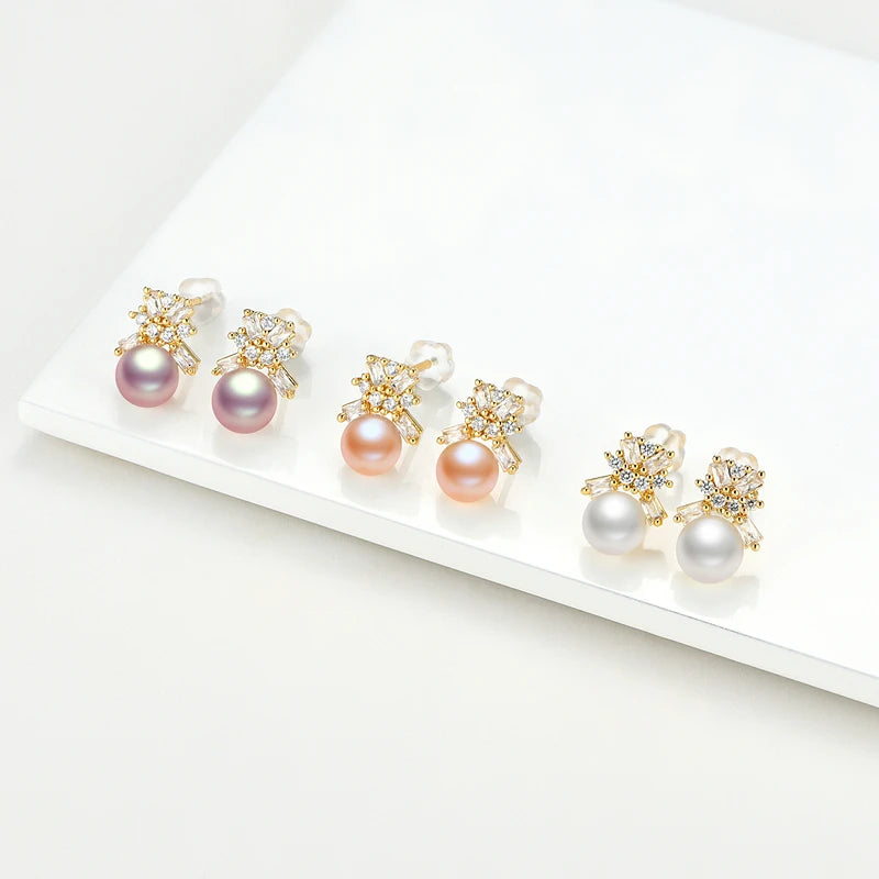 Real Natural Freshwater Pearl Earrings